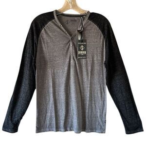 NEW Indigo Star Mens Gray and Black Henley Shirt